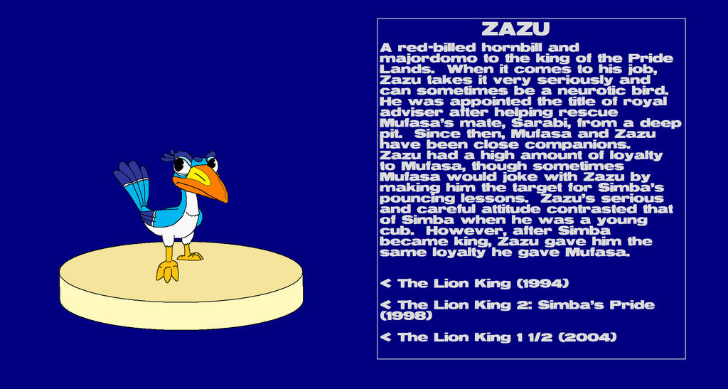 Character Info: Zazu (The Lion King)