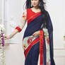 Royal Blue Color Saree With Nice-looking Printed