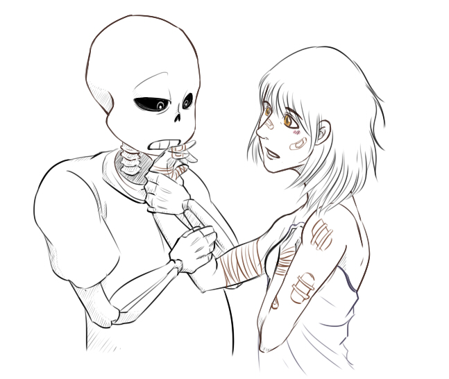 Horror!Sans gets to Frisk by NatsumiMizuki on DeviantArt