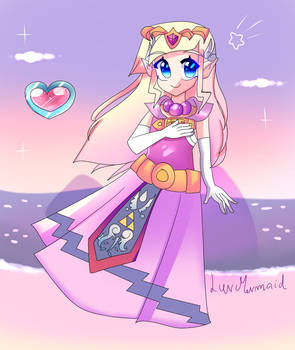 Zelda smile on the sea purple.