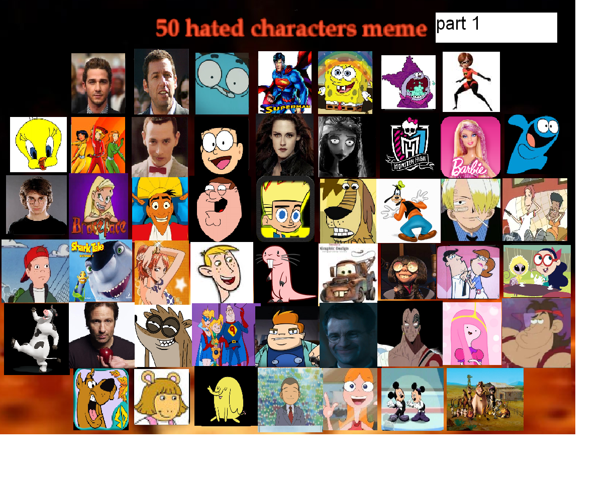 Deviantart Bad Characters 50 hated characters (part 1) by Bigotito on DeviantArt