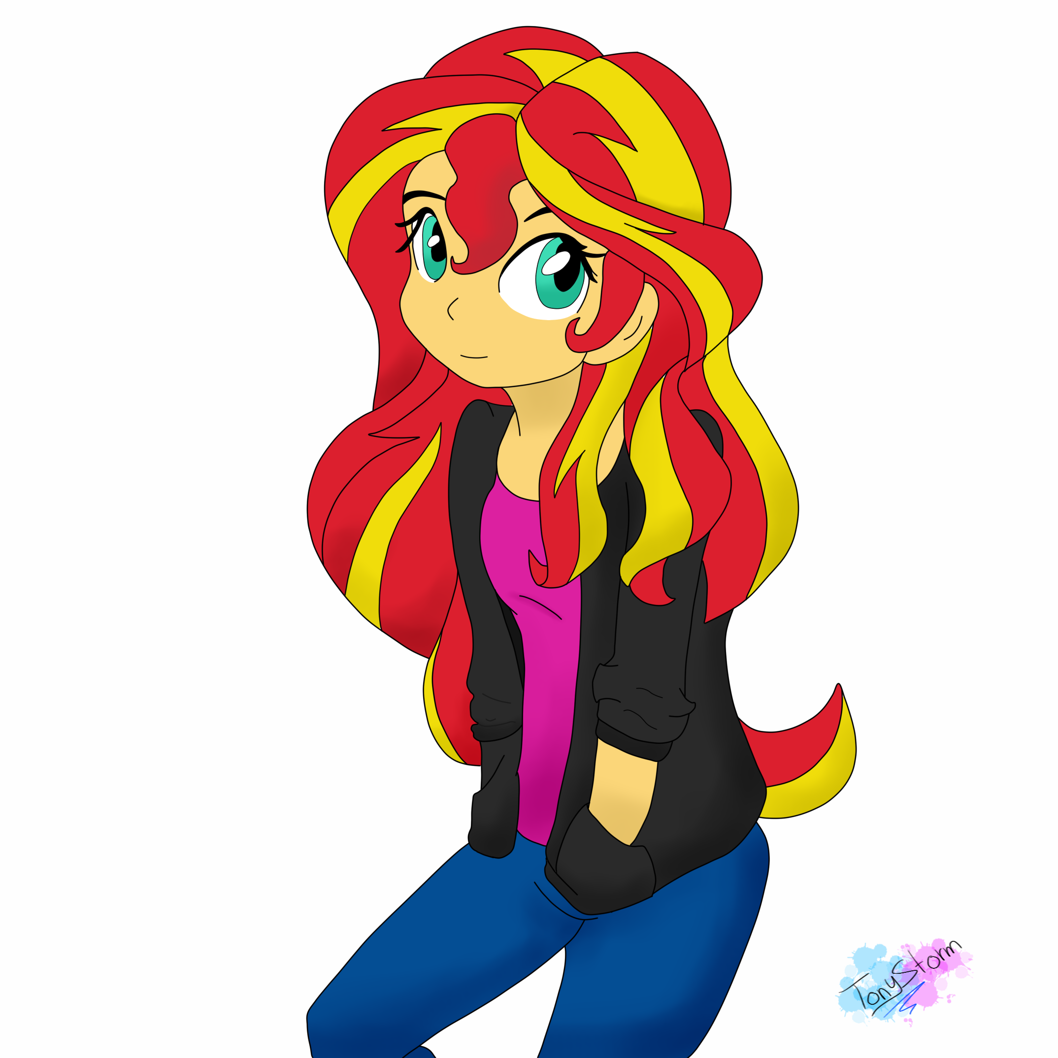 Line Art Sunset Shimmer Casual