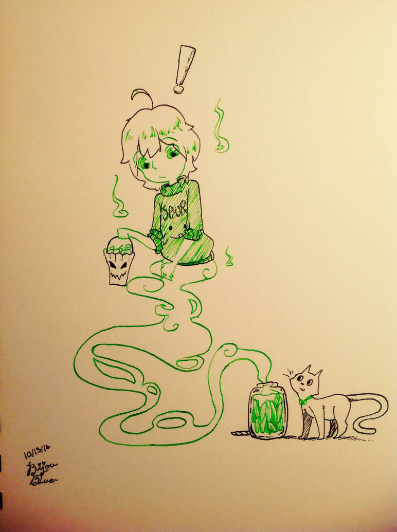 Inktober Day 13! {I'm in a pickle!} by BijouBlue