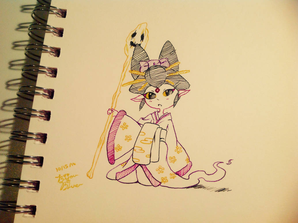 Inktober Day 15! {Yo-Kai watchi-chi!} by BijouBlue