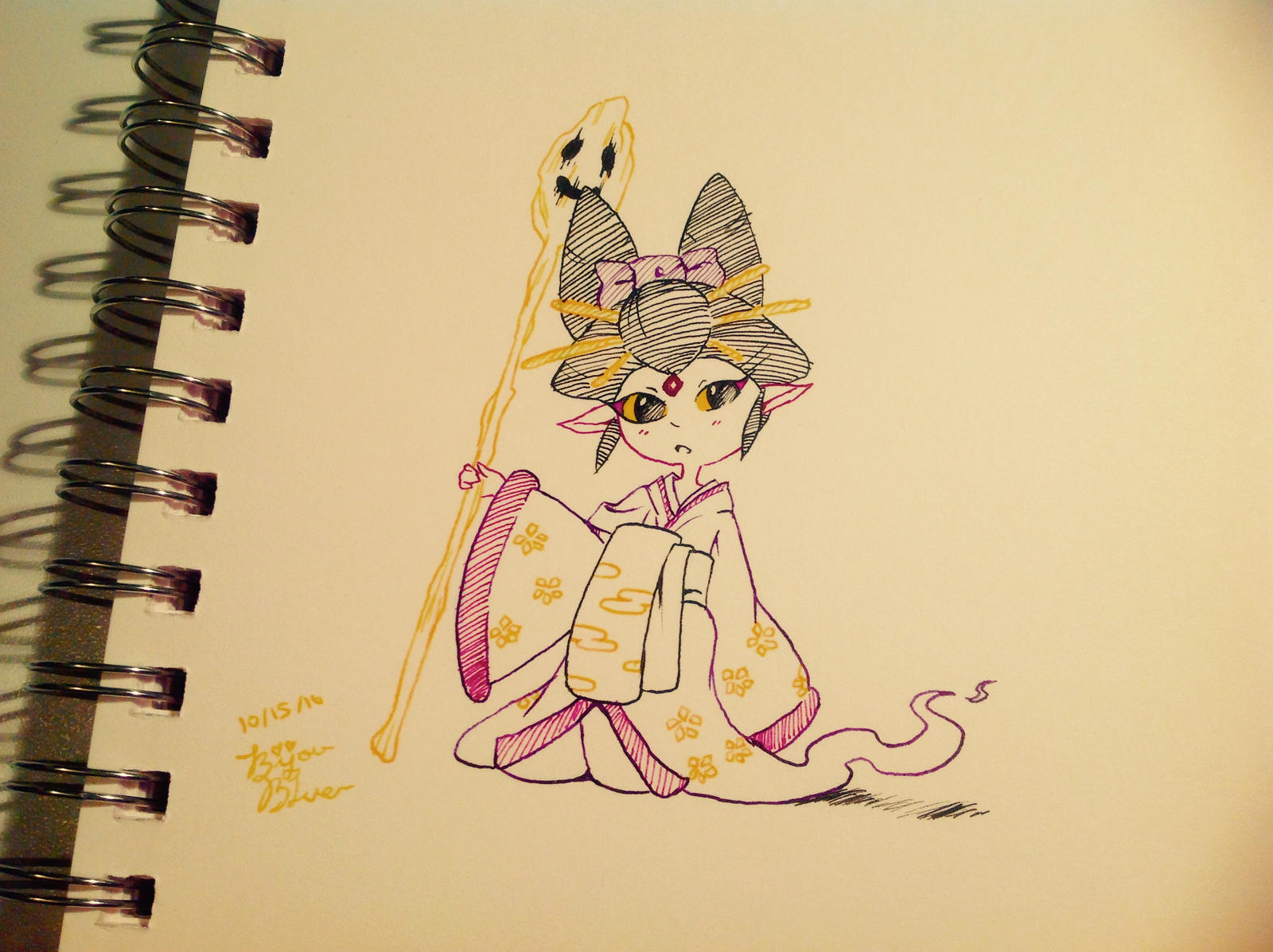 Inktober Day 15! {Yo-Kai watchi-chi!} by BijouBlue