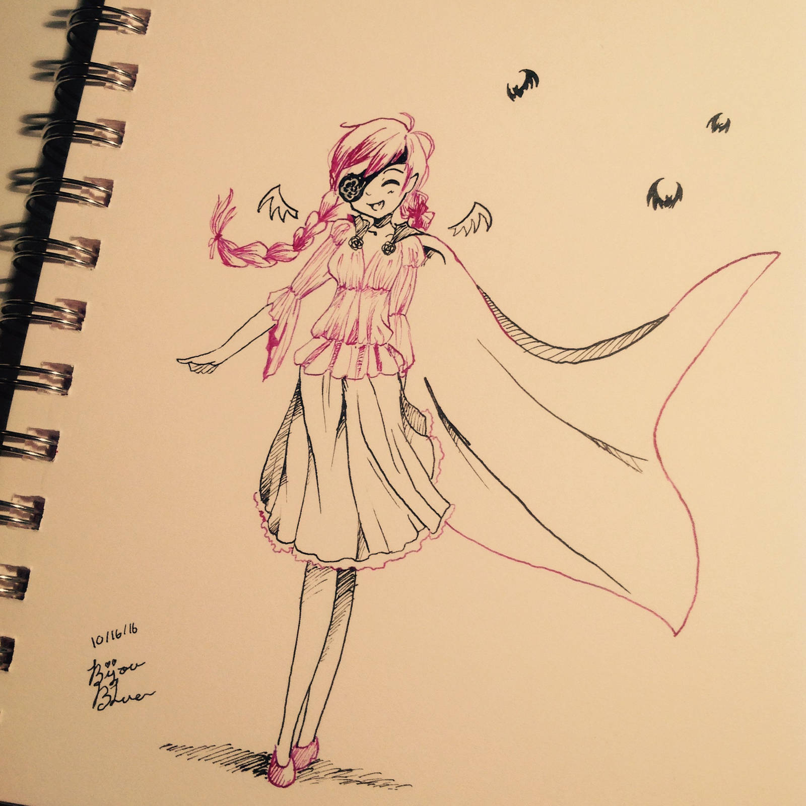 Inktober Day 16! {Vampirette} by BijouBlue