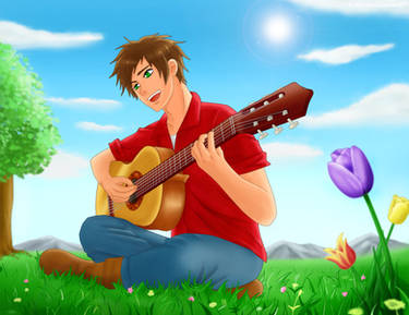 APH Spain with his guitar