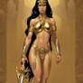 Dejah Thoris, Gold Jewelry, Full Body Shot, ((nude