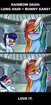 .:SoarinDash:. Rainbow Dash: Long Hair+Bunny Ears?