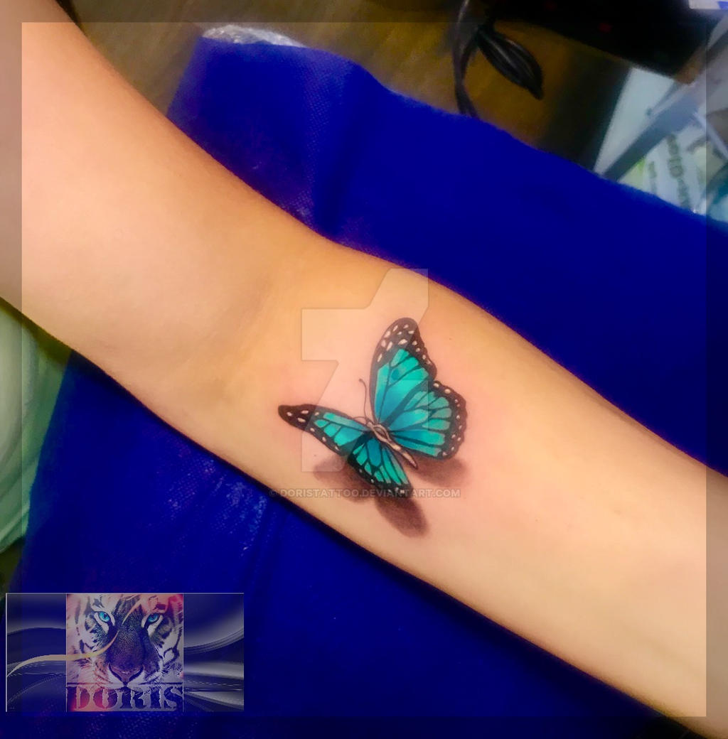 3D butterfly tattoo arm by doristattoo on DeviantArt