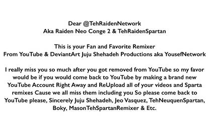 a Message For @TehRaidenNetwork1990