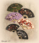 Fans - brooches by Laurefin-Estelinion