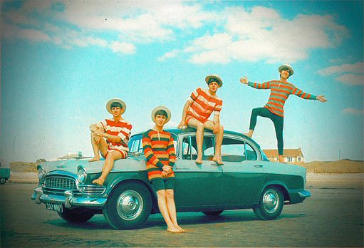 beatles and a car