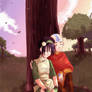 Aang and Toph sittin in a tree