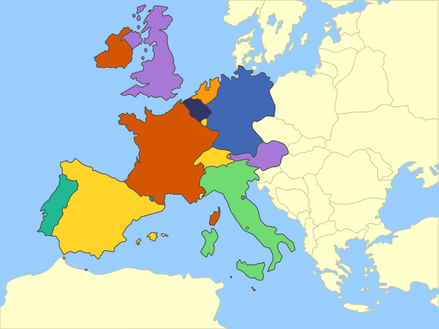 W countries. West Europe Map. Западная Европа. Western Европа. Мезорегионы Европы.