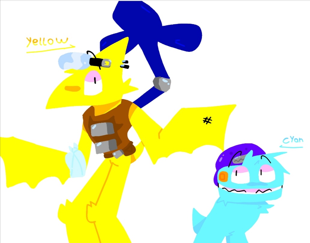 Orange 🍊 on Game Jolt: Rainbow friends fanart(These are not ships‼️)  Yellow follows blue a