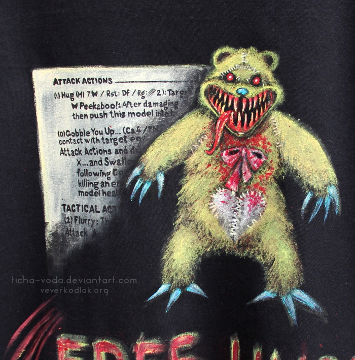 T-shirt with Malifaux Teddy Bear - detail