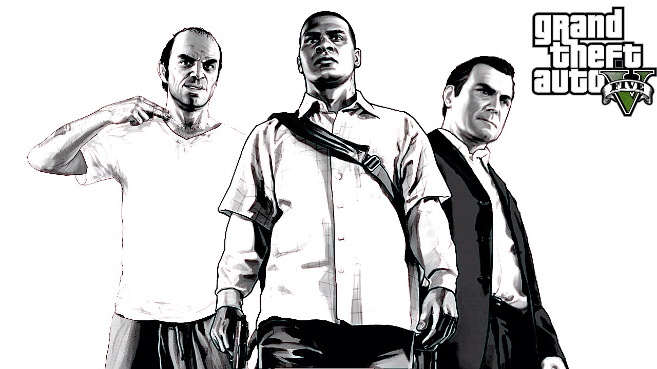 my gta v wallpaper in black and white