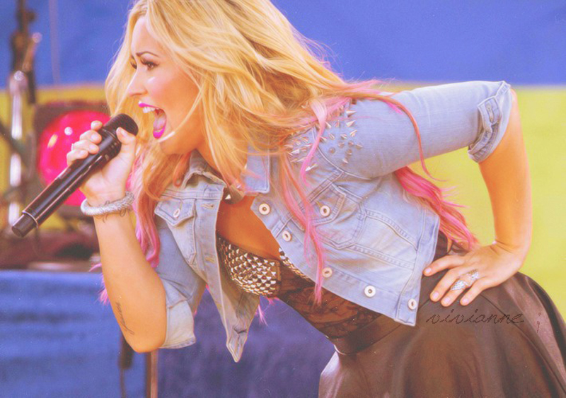 Demi Lovato in concert.