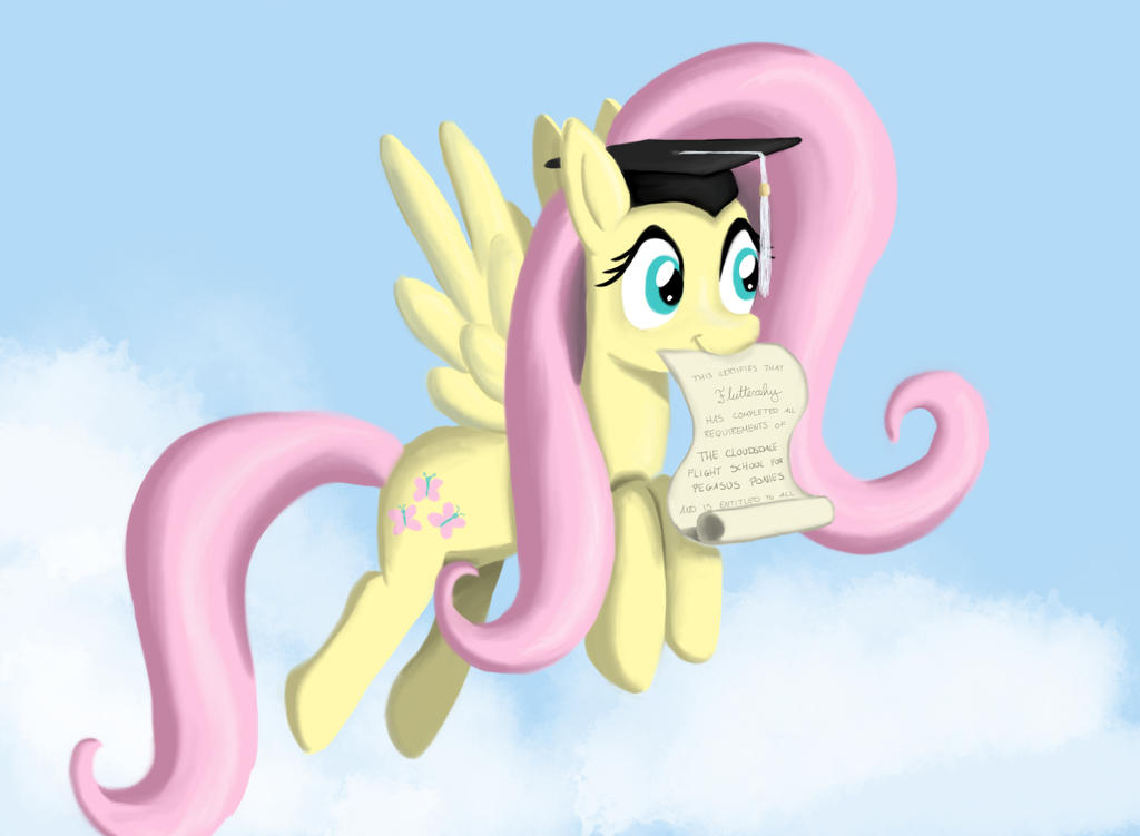 Fluttershy Graduates from Flight School