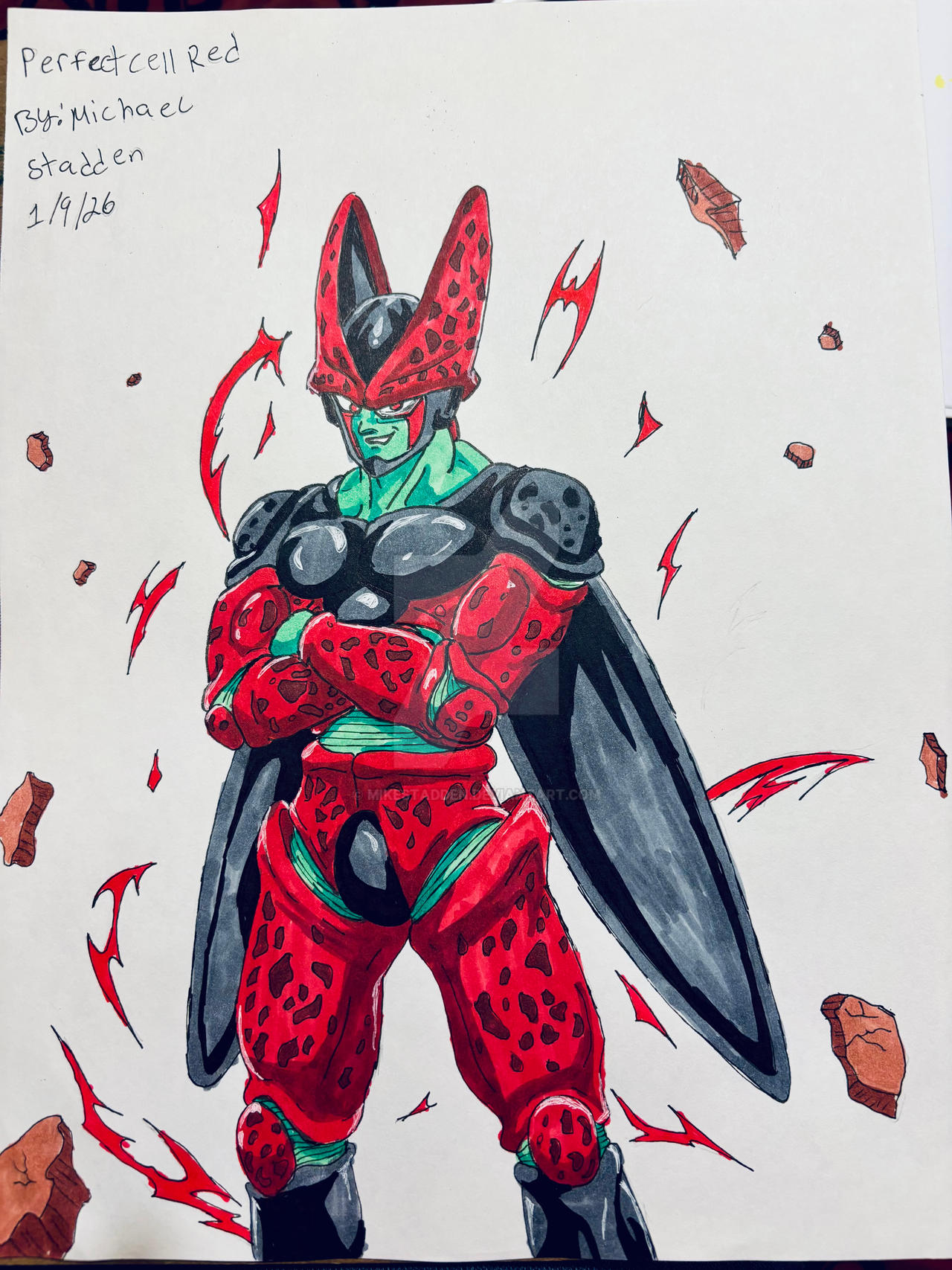 Perfect Cell Red Color Perfect Cell Red by MikeStadden on DeviantArt