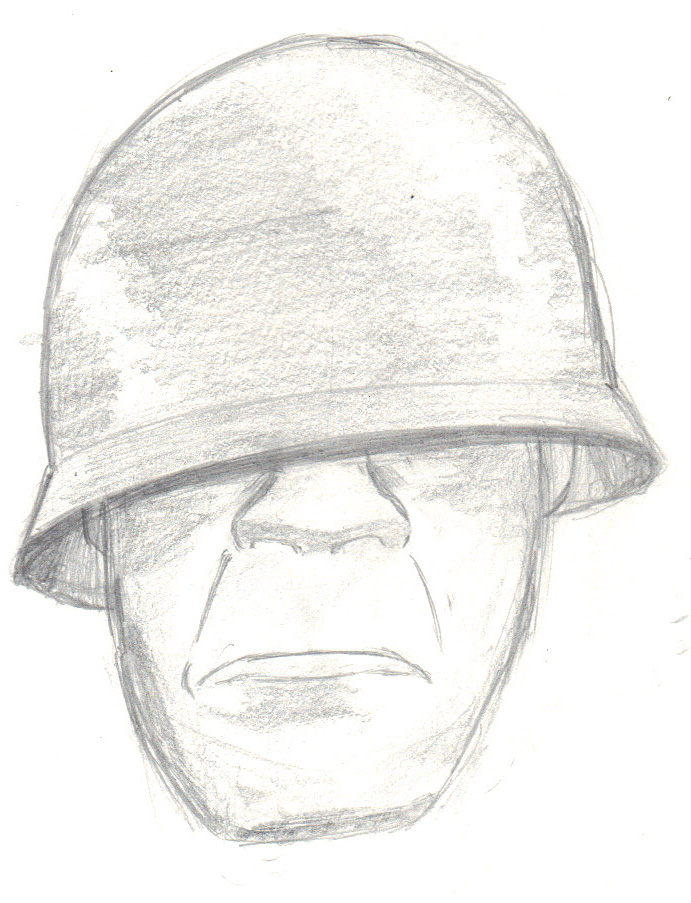 Soldier Head Drawing