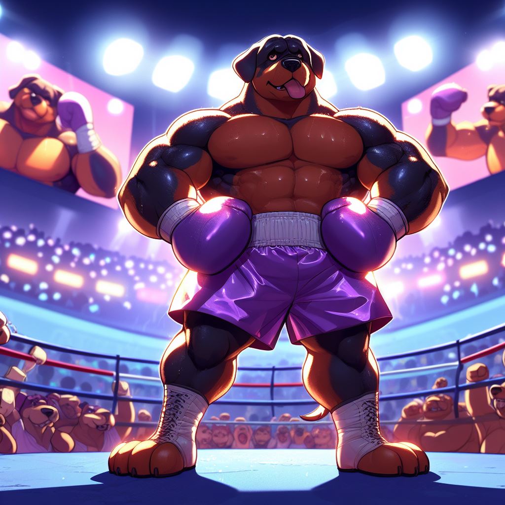 Anthro Rabbit Boxer BIC 100 - Anthro male boxing imposing Rottweilder by BoxArtFan on ...