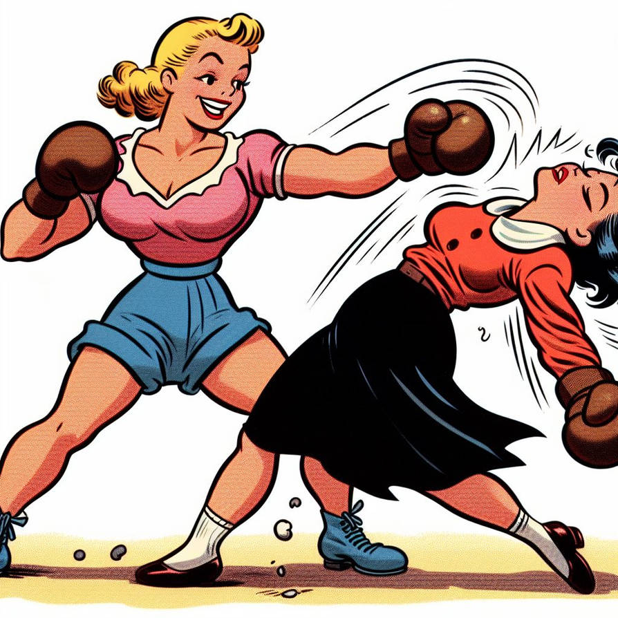 Cartoon Boxing Robe BIC 330 - Vintage Cartoon Boxing April vs Olive by BoxArtFan on DeviantArt