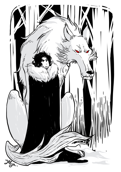 Jon Snow and Ghost