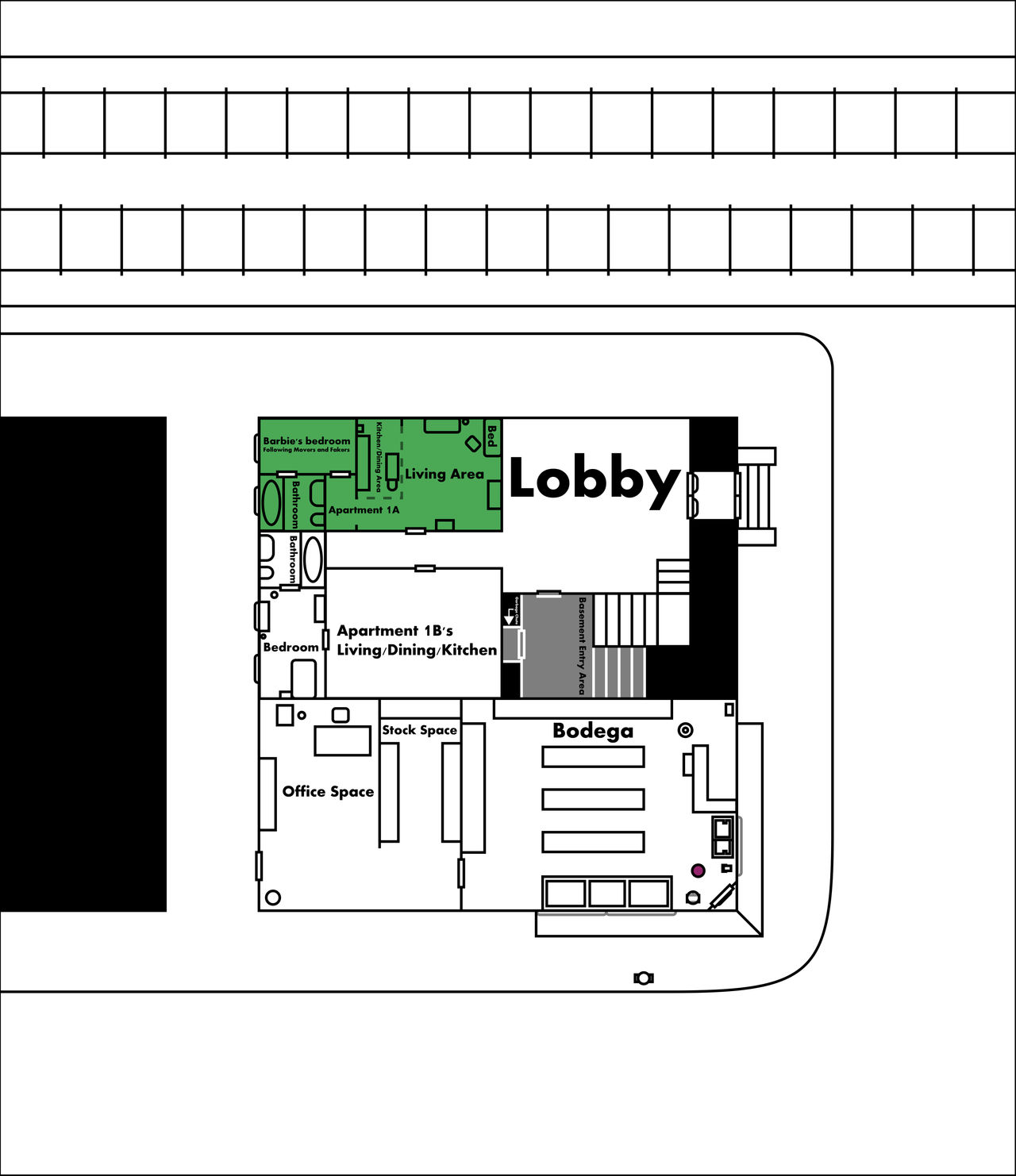 Casagrande Apartment Building Schematics, Floor 1 by storm100 on