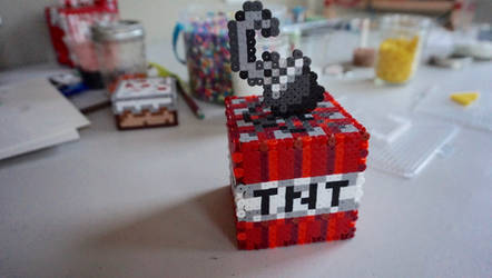 Minecraft TNT 3D perler