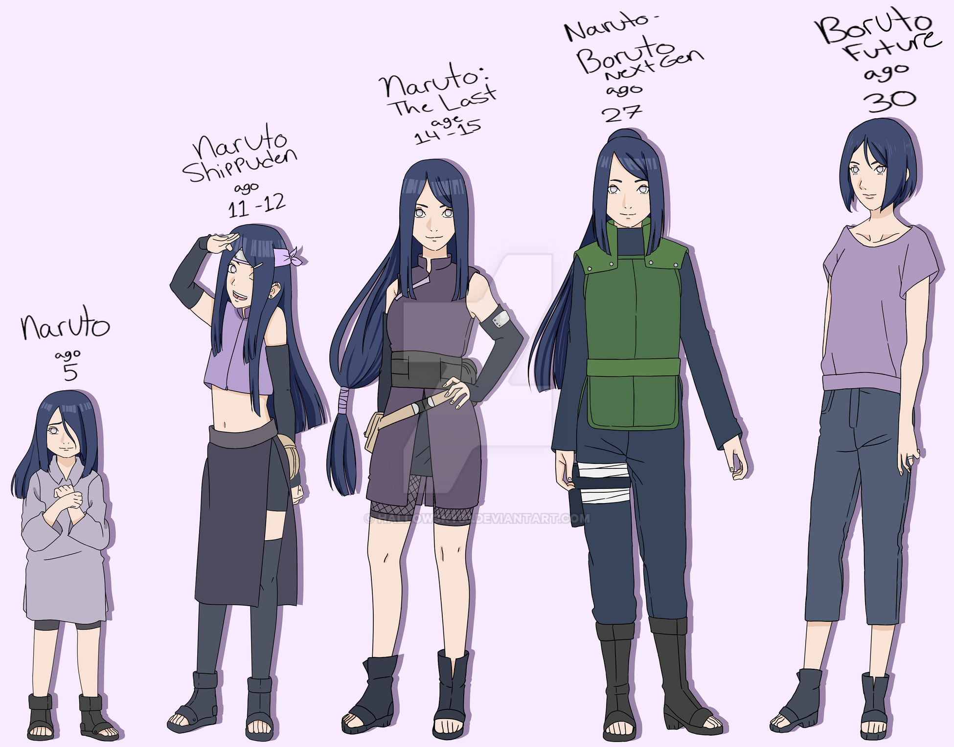Hanako hyuga throw out the ages~ UPDATED by Hallowsky33 on DeviantArt
