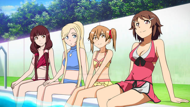 SAO/ALO girls at a pool~