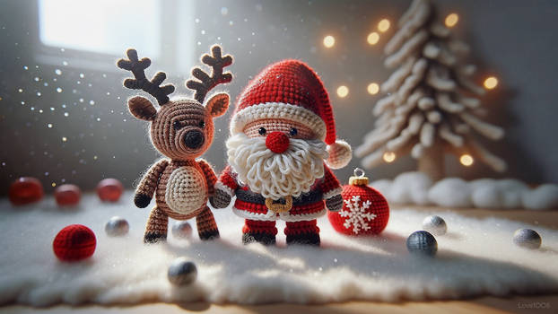 Rudolph and Santa WP