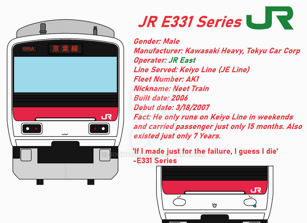 JR E331 Series ref sheet (2023 version) by john419rdi on DeviantArt