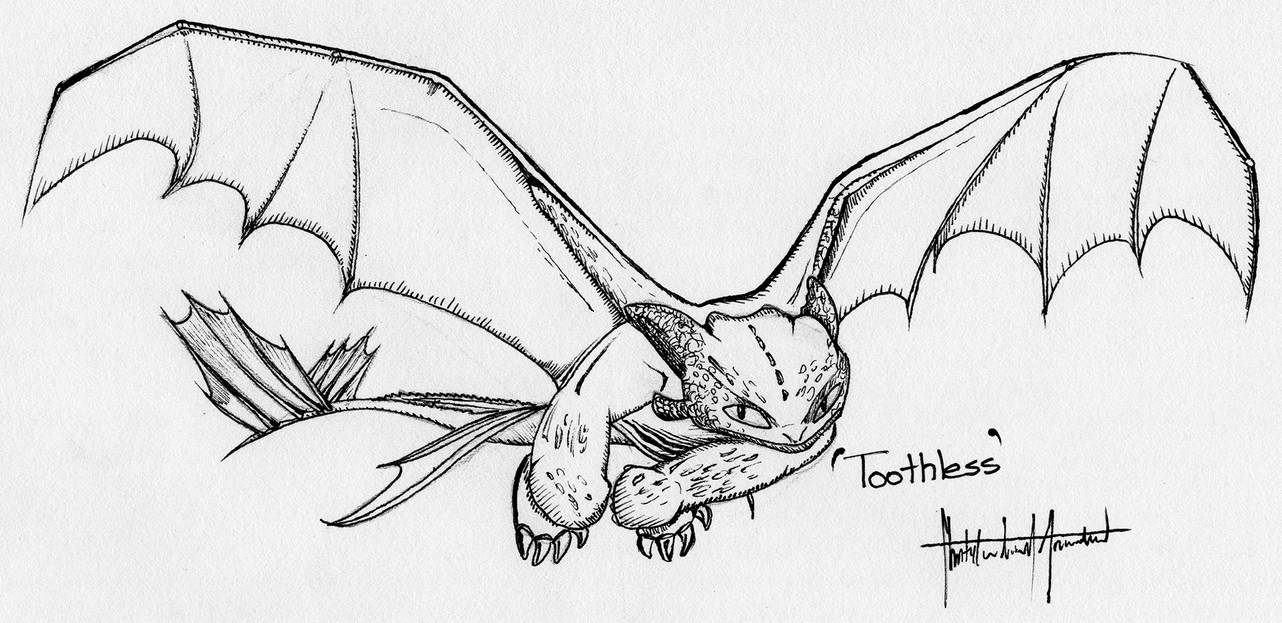 Toothless in Ink by CMA3D on DeviantArt