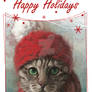 holidays cards- Christmas kitten