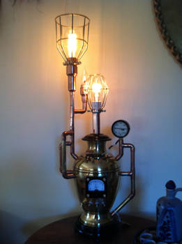 Steampunk Pressure Vessel Lamp Detail