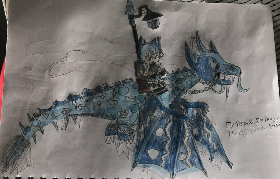 Cirno and her Elemental Ice Dragon