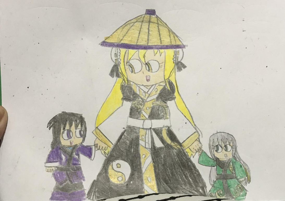 A mother and her two children