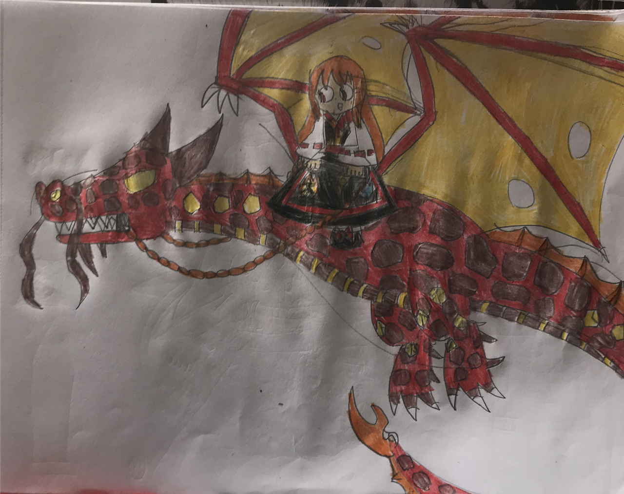 Hikari riding on her Elemental Fire Dragon V2