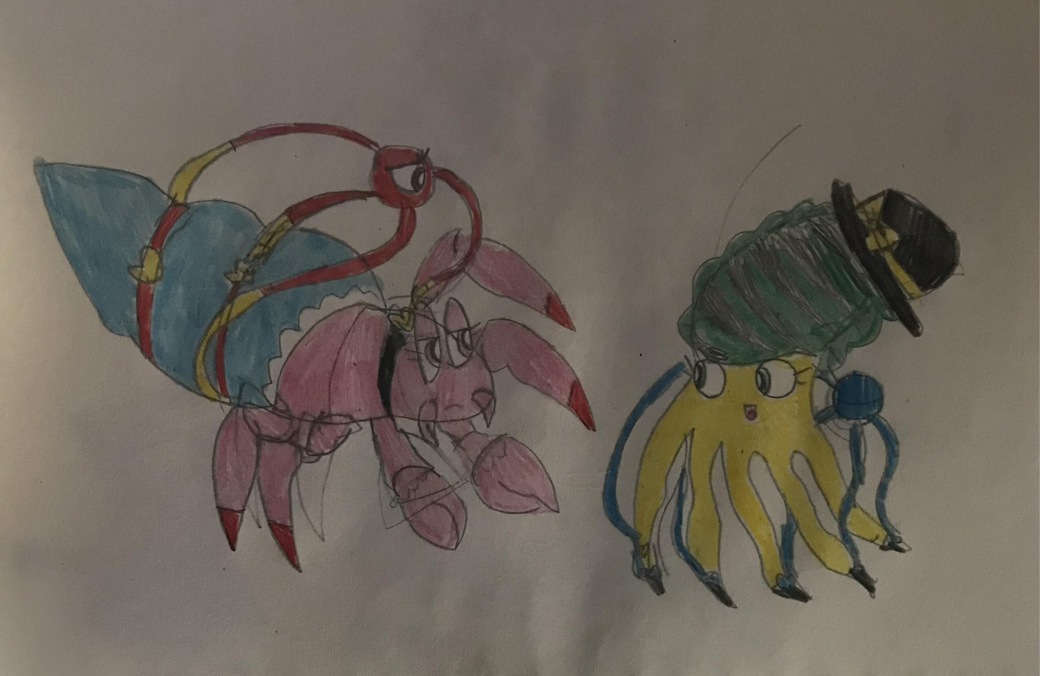 Hermit crab Satori and cuttlefish Koishi