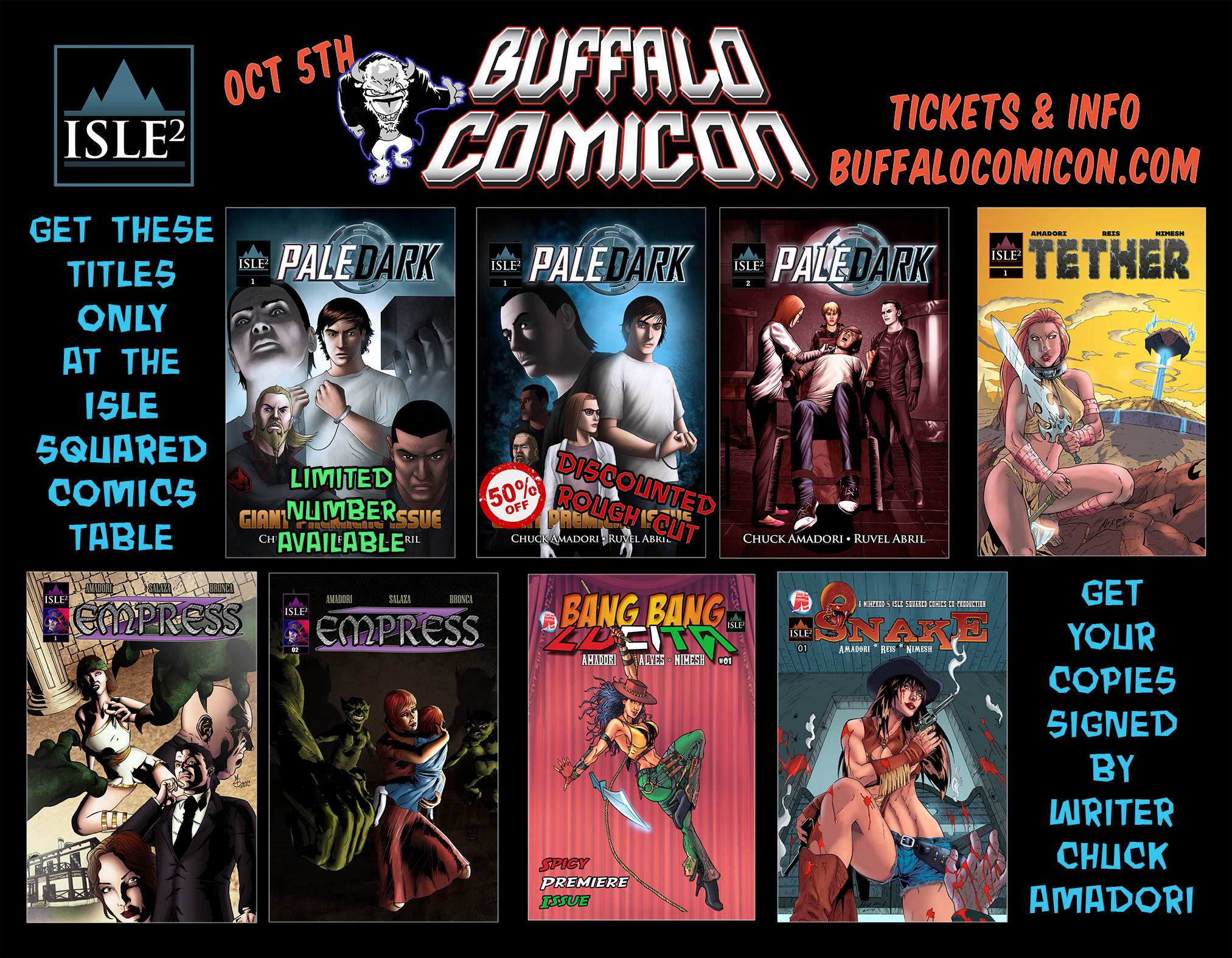 Isle Squared Comics at Buffalo Comicon on Oct 5th!