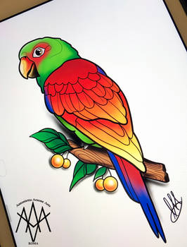 Parrot sketch tattoo