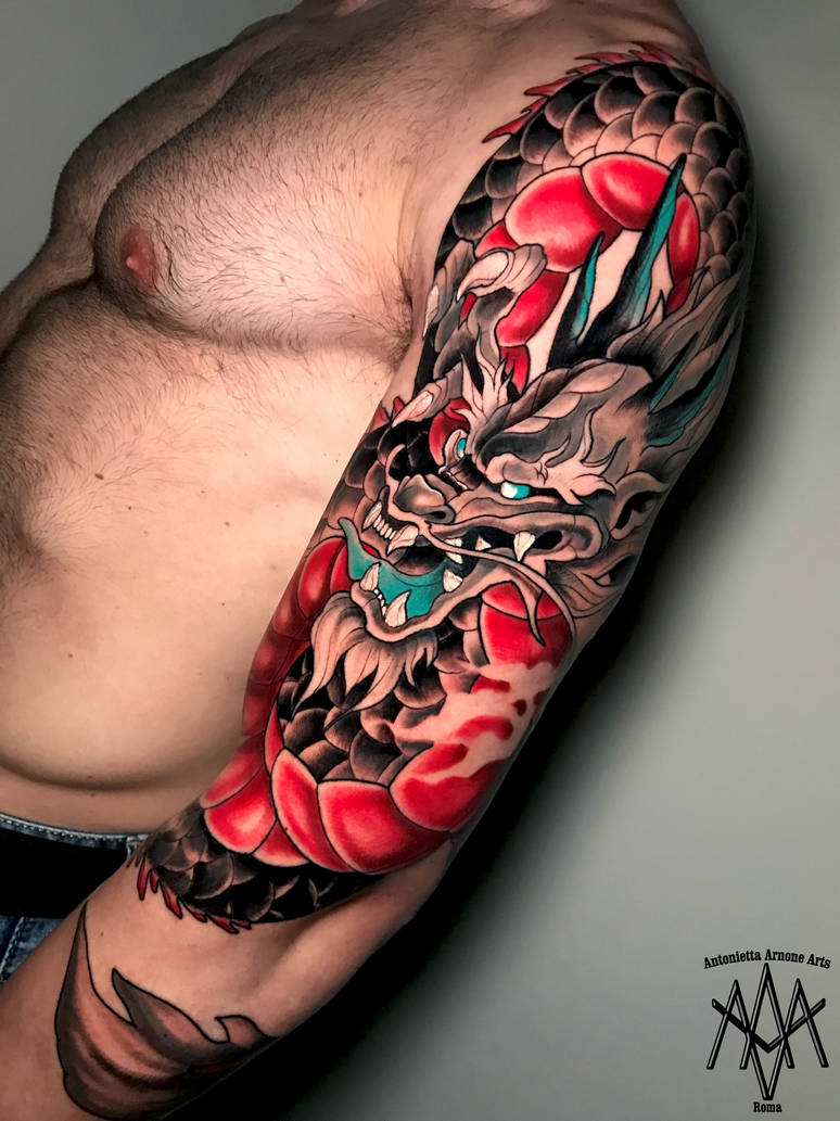 23+ Neo Trad Dragon Tattoo BarinderMargaux