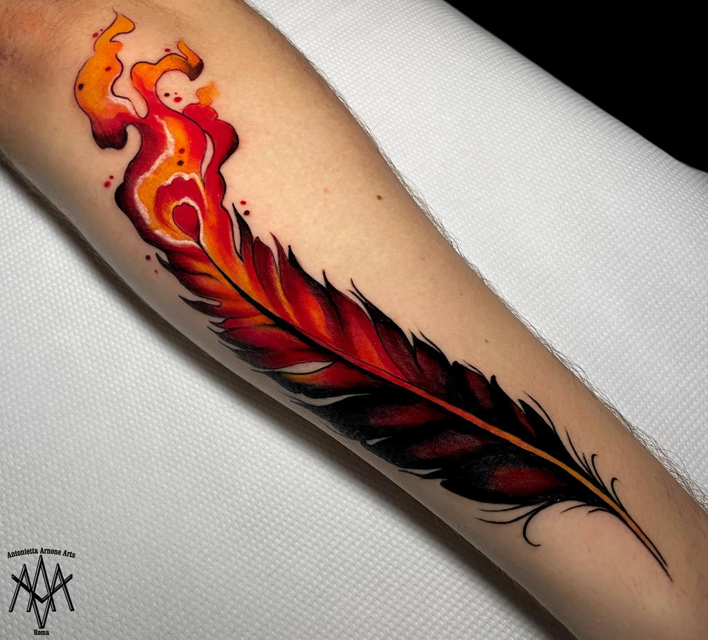 Phoenix feather tattoo by AntoniettaArnoneArts on DeviantArt