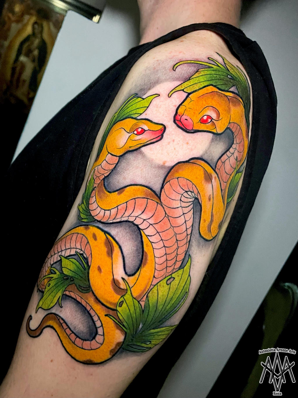 Neotraditional snakes tattoo by AntoniettaArnoneArts on DeviantArt
