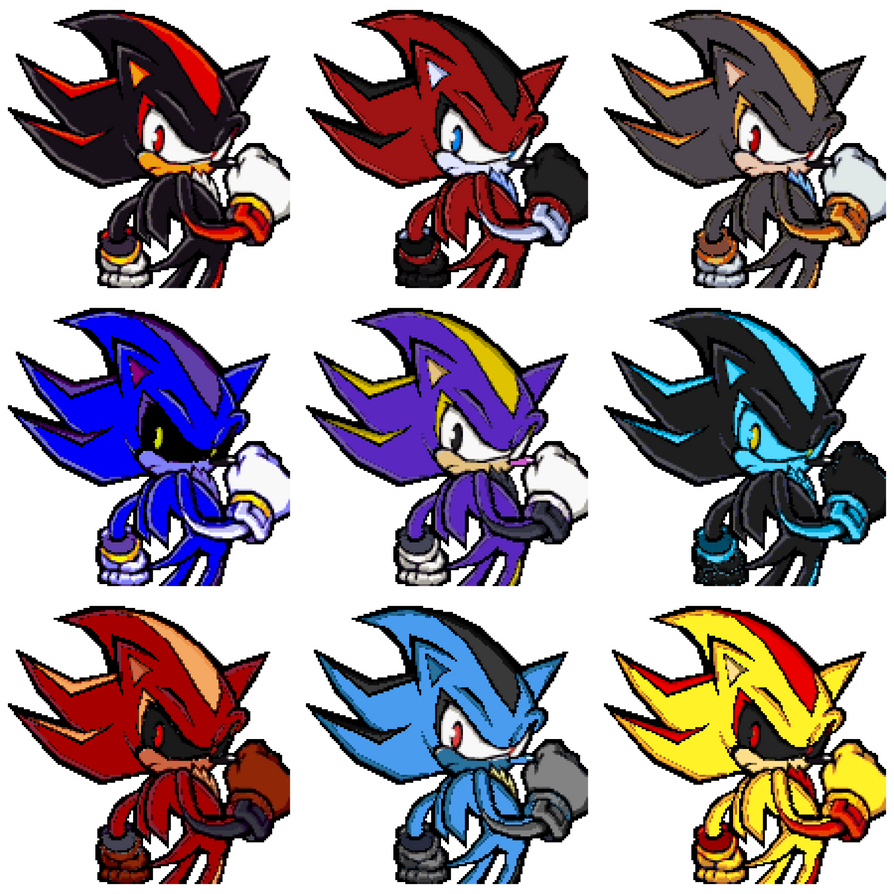 Shadow the Hedgehog custom palette swap by DJProfessorM on DeviantArt