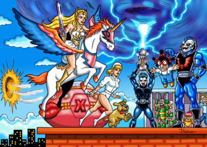 She-Ra and Super Xuxa against Hordak and Bad Mood