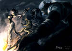 Vampires/wolves battle by nfouque